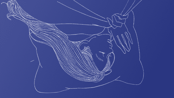 眠っている女性のイラスト